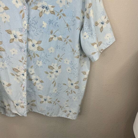 Classic Elements Plus 22W‎ Floral Button-Up Shirt Multicolor Casual Top - Picture 4 of 12